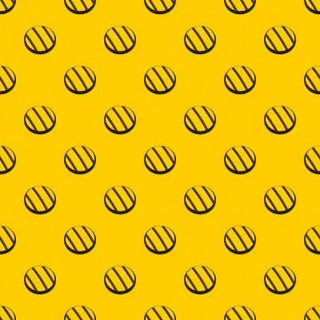 Grilled round beef steak pattern vector Stock Illustration