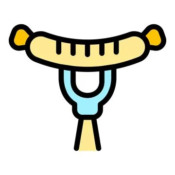Grilled salami icon vector flat Illustrazione stock