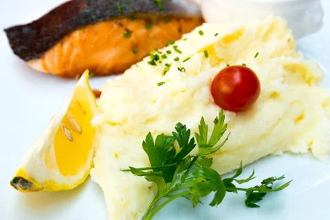 Grilled salmon Foto stock
