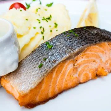 Grilled salmon Stock Photos