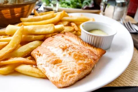 Grilled salmon Stock Photos