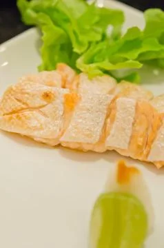 Grilled salmon 스톡 사진