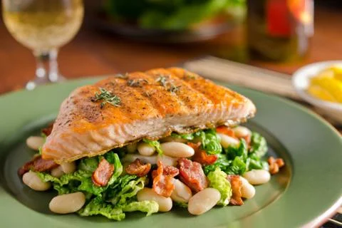 Grilled salmon Stock Photos