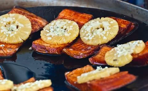 Grilled salmon. Stock Photos