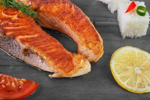 Grilled salmon Stock Photos