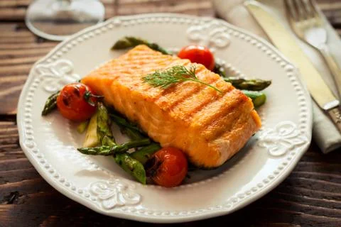 Grilled Salmon Foto stock