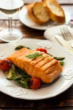 Grilled Salmon Stock Photos