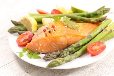 Grilled salmon Stock Photos