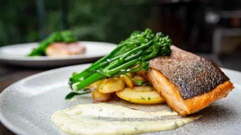 Grilled Salmon Foto stock
