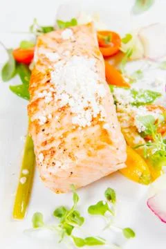 Grilled salmon Stock Photos