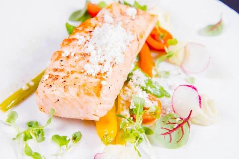 Grilled salmon Stock Photos