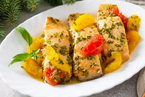 Grilled Salmon. Stock Photos