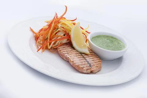 Grilled salmon Foto stock