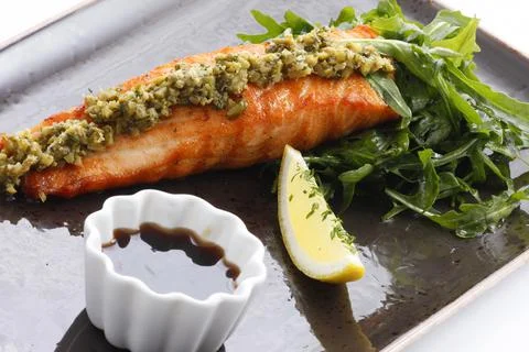 Grilled salmon Stock Photos