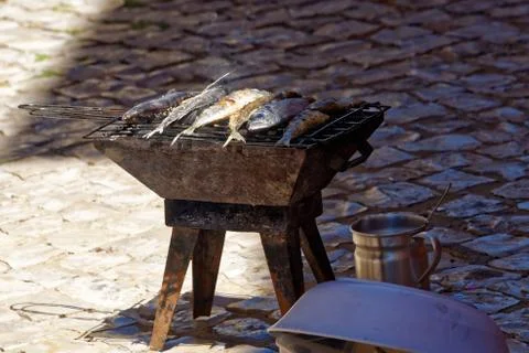 Grilled sardines Foto stock