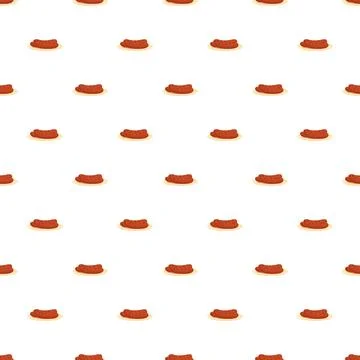 Grilled sausage comic style seamless pattern background 库存插图