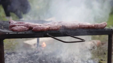 Grilled sausage Stock Footage 74775268