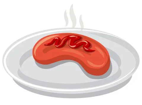 Grilled sausage Stock Illustration