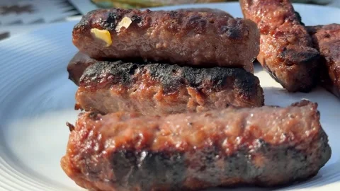 Grilled Sausages Delight Stock Footage 312944963