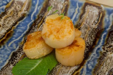 Grilled scallops Foto stock