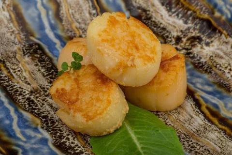 Grilled scallops Foto stock