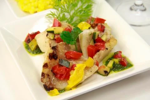 Grilled sea bream Stock Photos