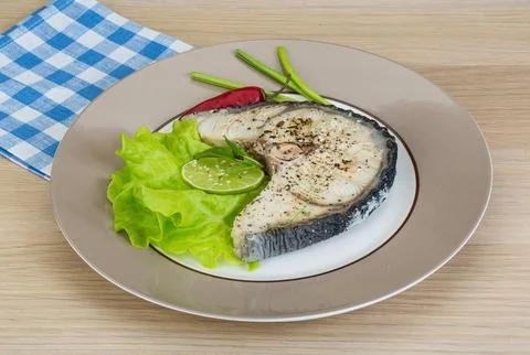 Grilled shark steak Stock Photos