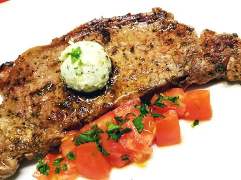 Grilled Shell Steak Stock Photos