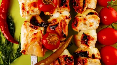 Grilled shish kebab Vídeos de archivo 22208336