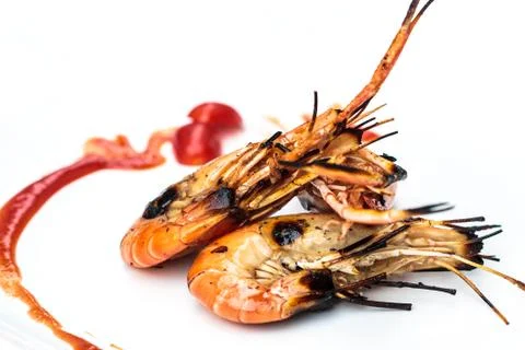 Grilled shrimp Stock Photos