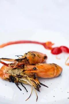Grilled shrimp Stock Photos
