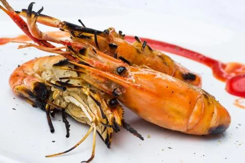 Grilled shrimp Stock Photos