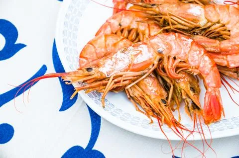 Grilled shrimp Stock Photos