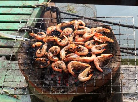 Grilled shrimp Stock Photos