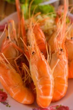 Grilled shrimp Stock Photos