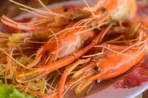 Grilled shrimp Stock Photos