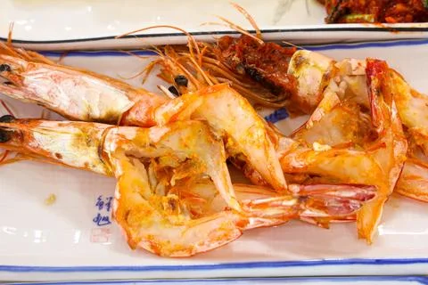 Grilled shrimp Stock Photos