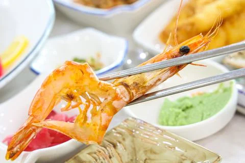 Grilled shrimp Stock Photos