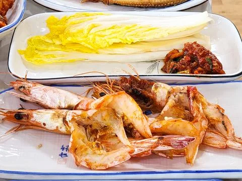 Grilled shrimp Stock-Fotos