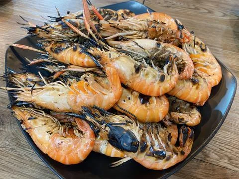 Grilled shrimp Stock Photos