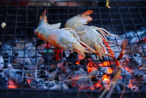Grilled Shrimps Stock Photos