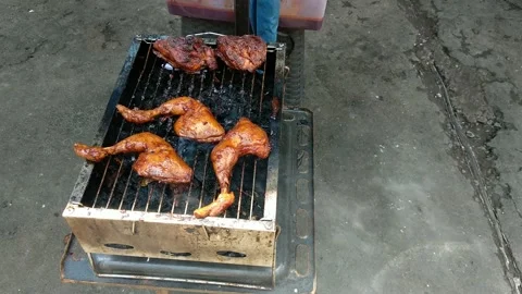 Grilled Slice Of Chicken Stock Footage 158444002