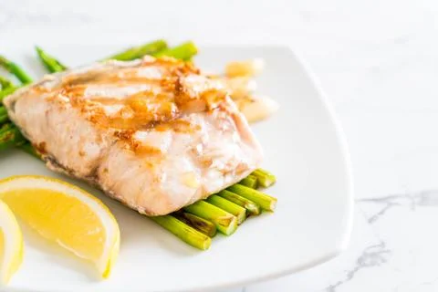 Grilled snapper fish steak 写真素材