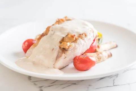 Grilled snapper fish steak 写真素材