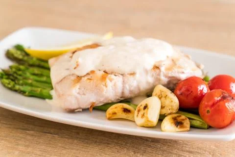 Grilled snapper fish steak 写真素材