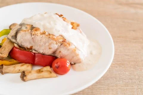 Grilled snapper fish steak 写真素材