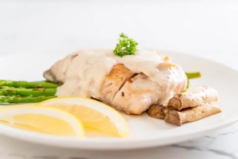 Grilled snapper fish steak 写真素材