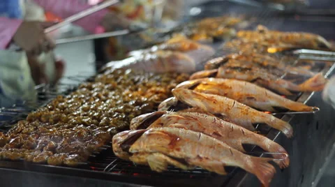 Grilled Snapper Flip Stock Footage 890138