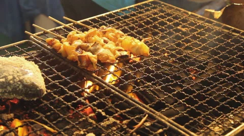 Grilled squid, close up Video stock 63145994
