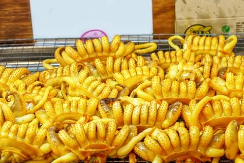 Grilled squid eggs Foto stock